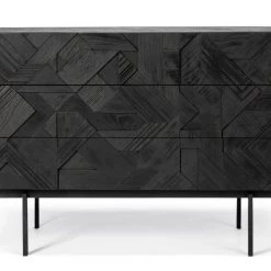 Ethnicraft Graphic Teak Black Chest Of Drawers Modern Bedroom