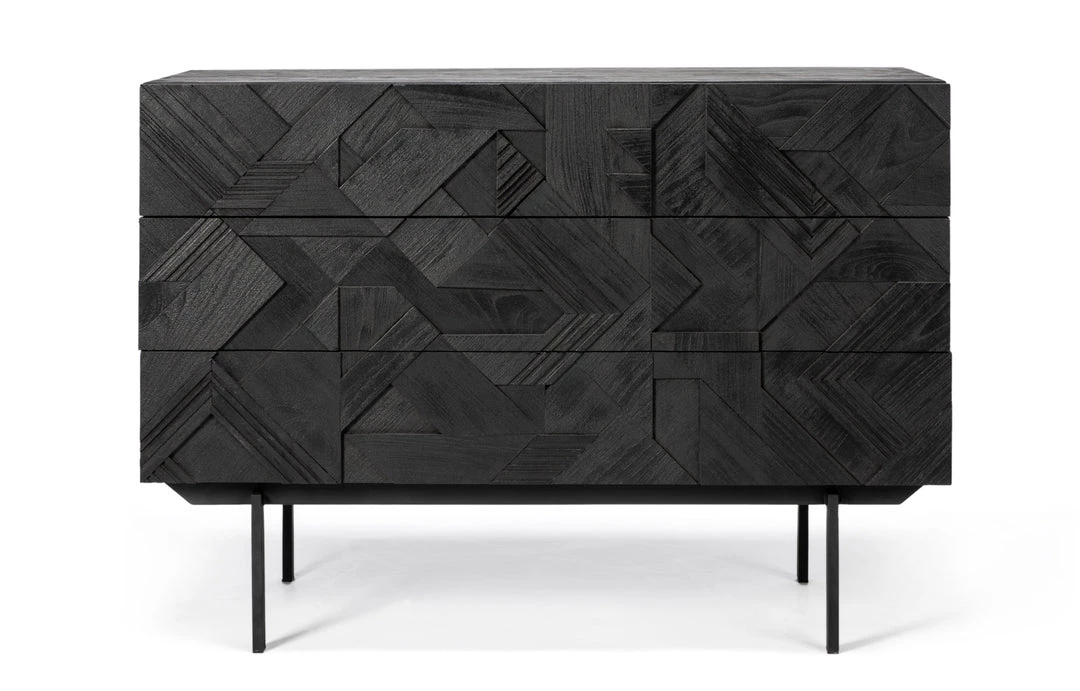 Ethnicraft Graphic Teak Black Chest Of Drawers Modern Bedroom 3 Ethnicraft Graphic Teak Black Chest Of Drawers Modern Bedroom