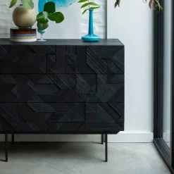 Ethnicraft Graphic Teak Black Chest Of Drawers Modern Bedroom 9 Ethnicraft Graphic Teak Black Chest Of Drawers Modern Bedroom