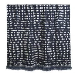 Ethnicraft Accent Pillows/Throws Dots Navy Throw