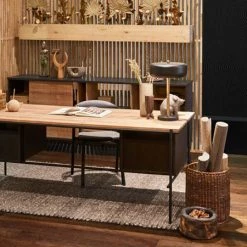 Ethnicraft Oscar Teak Desk With 2 Drawers