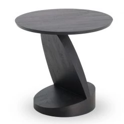 Ethnicraft Oblic Teak Black Varnished Side Table