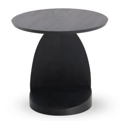 Ethnicraft Oblic Teak Black Varnished Side Table