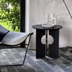 Ethnicraft Cove Teak Black Varnished Side Table