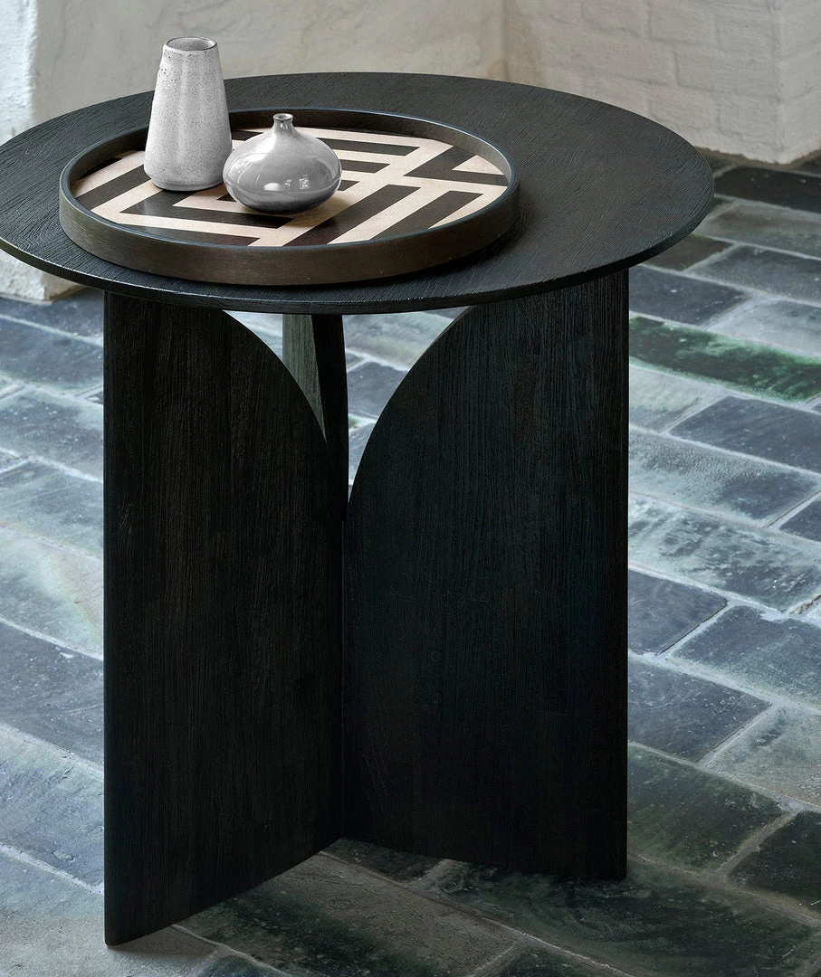 Ethnicraft Fin Teak Black Varnished Side Table 4 Ethnicraft Fin Teak Black Varnished Side Table