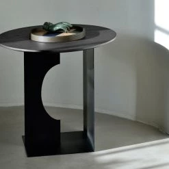 Ethnicraft Arc Teak Black Varnished Side Table