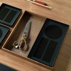 Ethnicraft Charcoal Desk Organiser With Walnut Holder