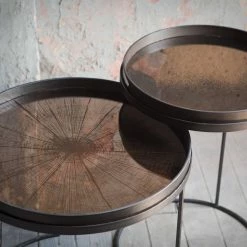 Ethnicraft Bronze Slice Mirror Round Tray