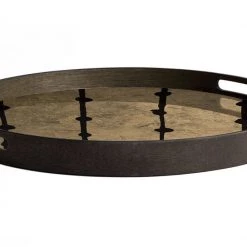 Ethnicraft Brown Dots Glass Round Tray