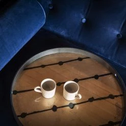 Ethnicraft Brown Dots Glass Round Tray