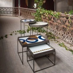 Ethnicraft Tray Coffee Table Set