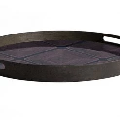 Ethnicraft Midnight Linear Squares Glass Tray