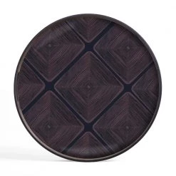 Ethnicraft Midnight Linear Squares Glass Tray