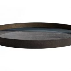 Ethnicraft Graphite Organic Glass Round Tray
