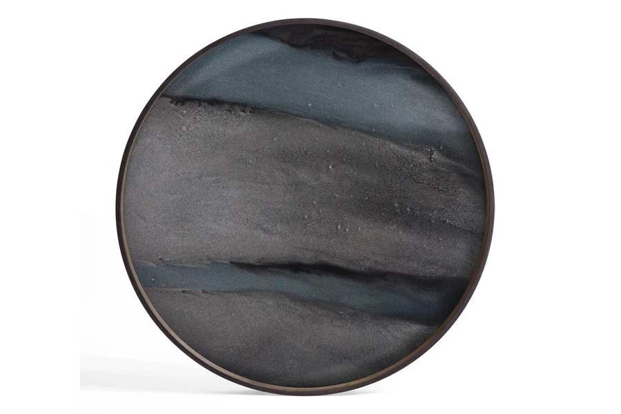 Ethnicraft Graphite Organic Glass Round Tray 7 Ethnicraft Graphite Organic Glass Round Tray