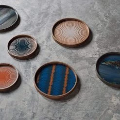 Ethnicraft Cream Circles Glass Valet Tray