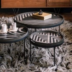 Ethnicraft Asymmetric Dot Wooden Round Tray