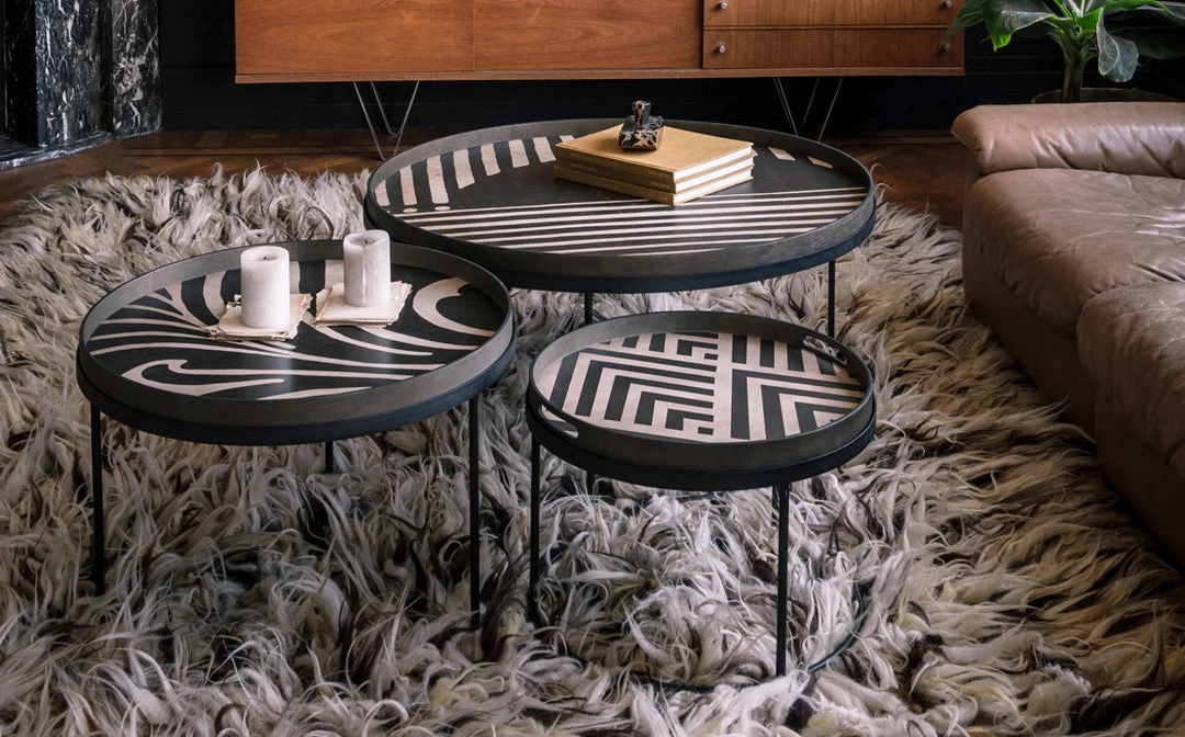 Ethnicraft Asymmetric Dot Wooden Round Tray 4 Ethnicraft Asymmetric Dot Wooden Round Tray