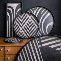 Ethnicraft Asymmetric Dot Wooden Round Tray 9 Ethnicraft Asymmetric Dot Wooden Round Tray