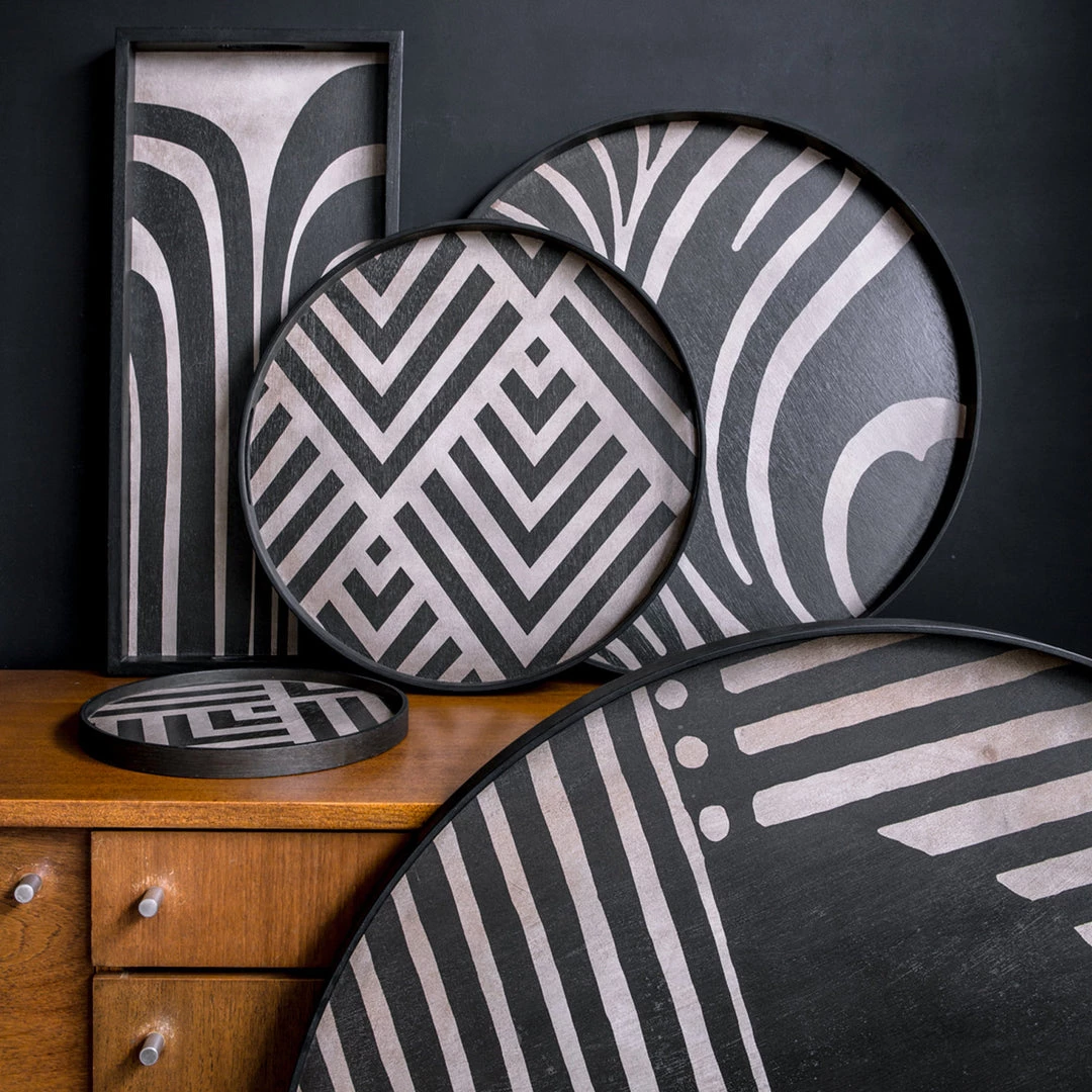 Ethnicraft Asymmetric Dot Wooden Round Tray 5 Ethnicraft Asymmetric Dot Wooden Round Tray