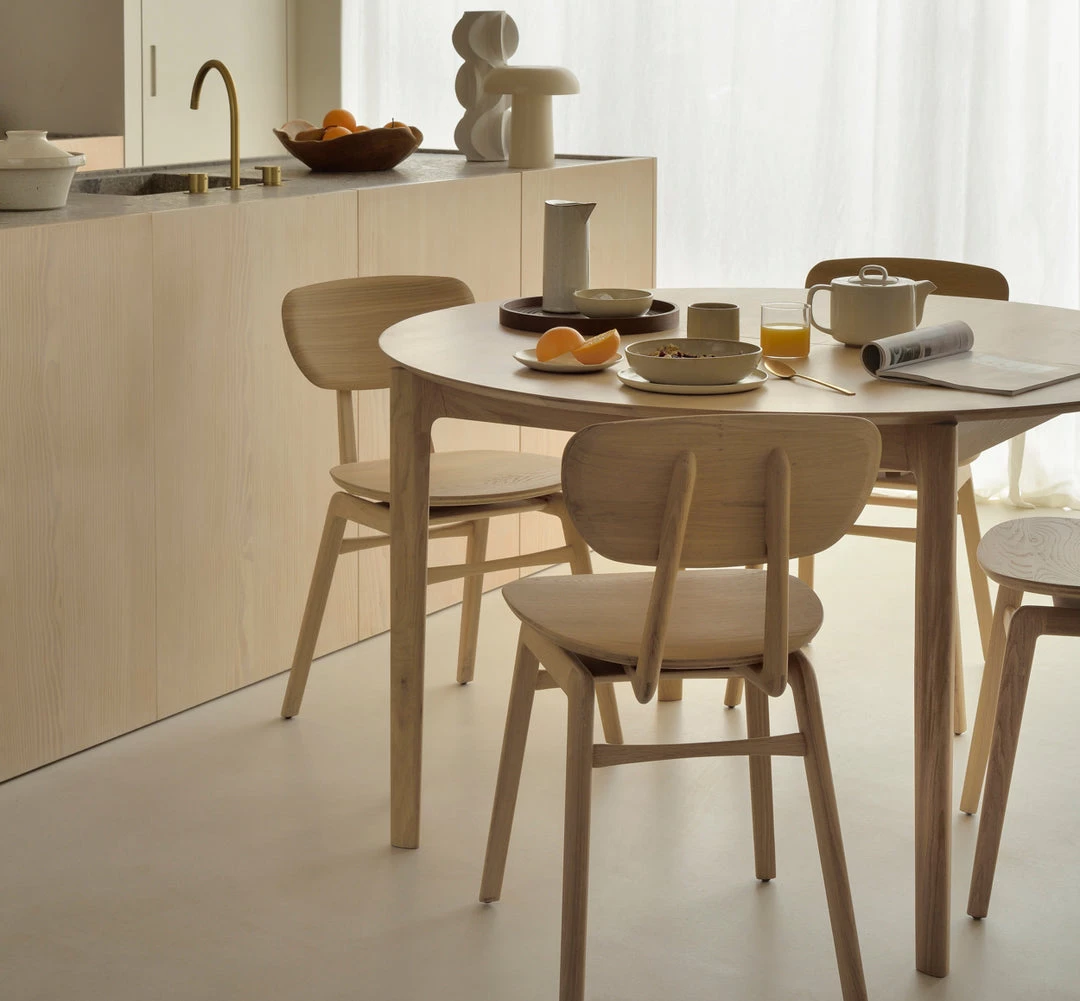 Ethnicraft Modern Dining Oak Pebble Dining Chair 4 Ethnicraft Modern Dining Oak Pebble Dining Chair