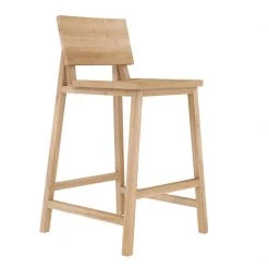 Ethnicraft Bar & Counter Stools N3 Kitchen Oak Counter Stool