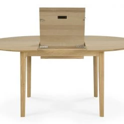 Ethnicraft Oak Bok Round Extendable Dining Table