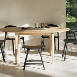 Ethnicraft Oak Bok Round Extendable Dining Table