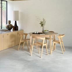 Ethnicraft Oak Bok Round Extendable Dining Table