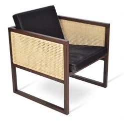 SohoConcept Cube Wood Wicker Lounge Armchair