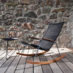 Houe Click Rocking Chair With Bamboo Armrests And Runners Accent Chairs