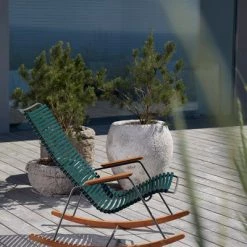 Houe Click Rocking Chair With Bamboo Armrests And Runners Accent Chairs