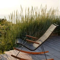 Houe Click Rocking Chair With Bamboo Armrests And Runners Accent Chairs