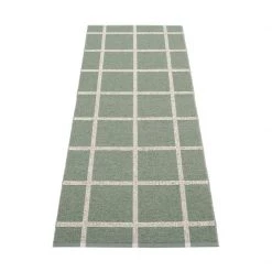 Pappelina Ada Army & Metallic Stone Runner Rug