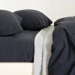 Area Modern Bedroom Anton Anthracite Cotton Fitted Sheet