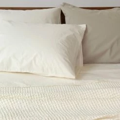 Area Modern Bedroom Anton Ivory Cotton Pillow Cases (pair)