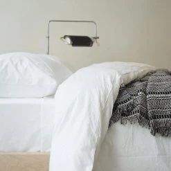 Area Modern Bedroom Anton White Cotton Fitted Sheet