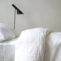 Area Modern Bedroom Anton White Cotton Flat Sheet