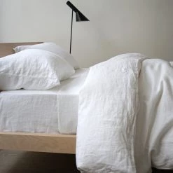 Area Modern Bedroom Anton White Cotton Flat Sheet