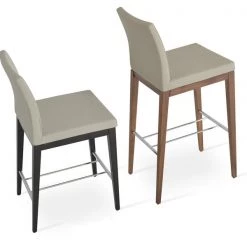 SohoConcept Aria Wood Bar Stool-Leather 24 SohoConcept Aria Wood Bar Stool-Leather