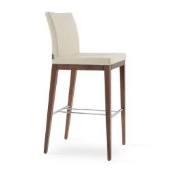 SohoConcept Aria Wood Bar Stool-Leather 32 SohoConcept Aria Wood Bar Stool-Leather