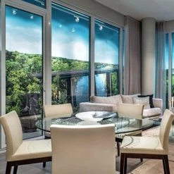 SohoConcept Aria Wood Dining Chair-Leather Modern Dining