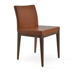 SohoConcept Aria Wood Dining Chair-Leather Modern Dining