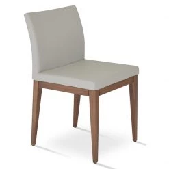 SohoConcept Aria Wood Dining Chair-Leather Modern Dining
