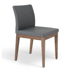 SohoConcept Aria Wood Dining Chair-Leather Modern Dining
