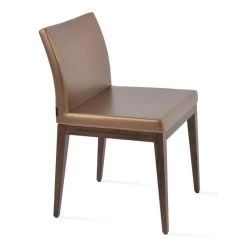 SohoConcept Aria Wood Dining Chair-Leather Modern Dining