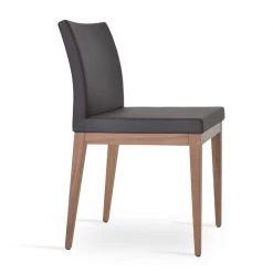 SohoConcept Aria Wood Dining Chair-Leather Modern Dining