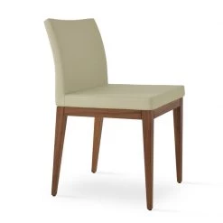 SohoConcept Aria Wood Dining Chair-Leather Modern Dining