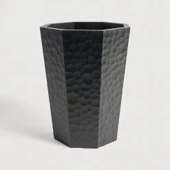 Ethnicraft Black Chopped Waste Paper Basket