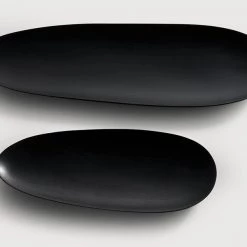 Ethnicraft Black Thin Oval Boards (set Of 2) 15 Ethnicraft Black Thin Oval Boards (set Of 2)